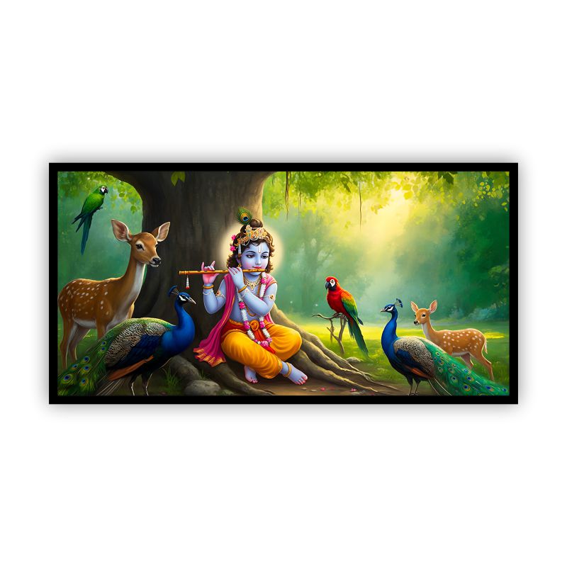 Radha Krishna Wall Art | Premium Spiritual Paintings by Canvas Myntra