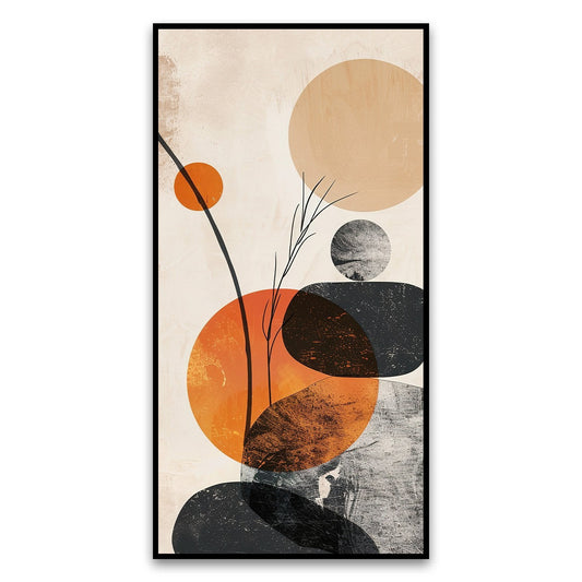 Canvas Myntra balanced-arrangement-gray-stones-with-orange-sun Canvas Wall Painting for Living Room, Bedroom, Office.