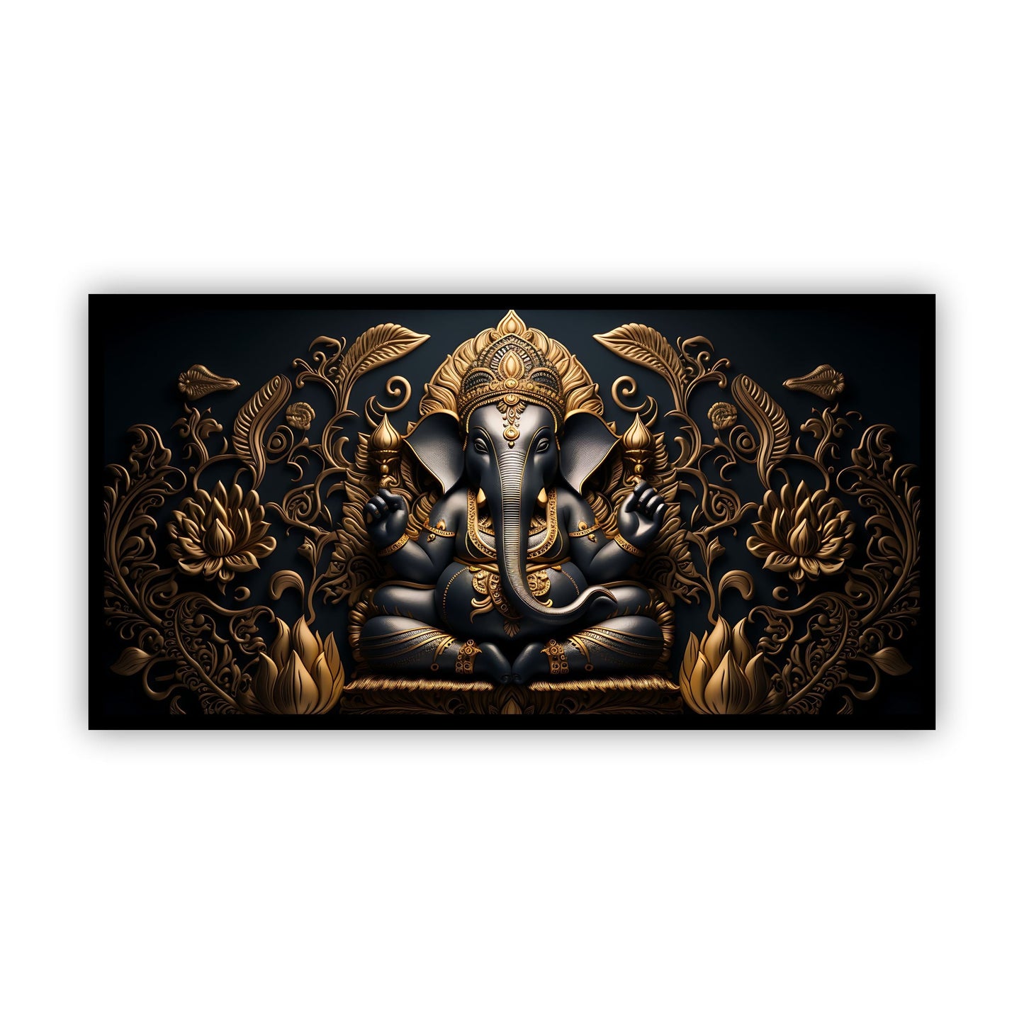 Decorative Lord Ganesha Painting | Zen Wall Art by Canvas Myntra