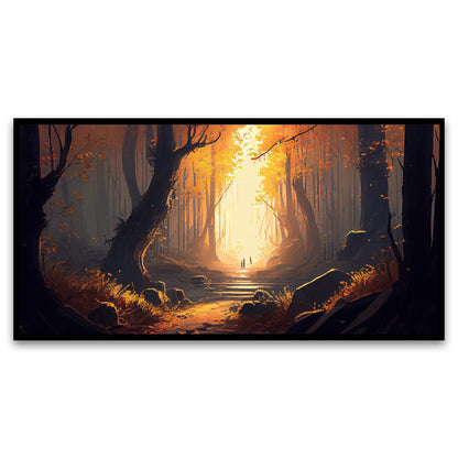 Canvas Myntra autumn-forest-acrylic-painting-spooky-mystery-dusk Wall Painting for Living Room, Bedroom, Office.