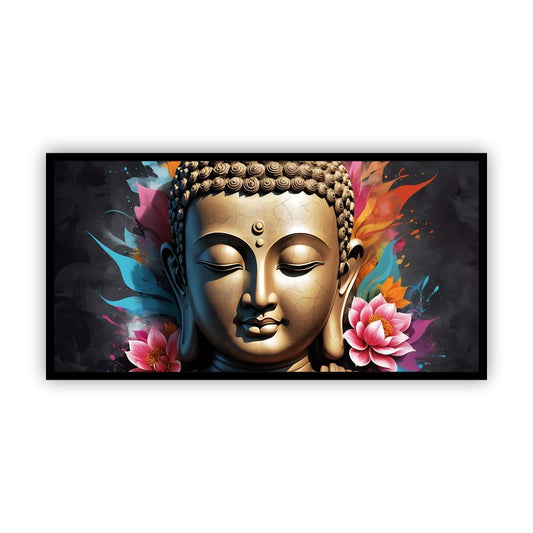 Elegant Gautam Buddha Tranquil Wall Painting | Serene Zen Art for Home Décor