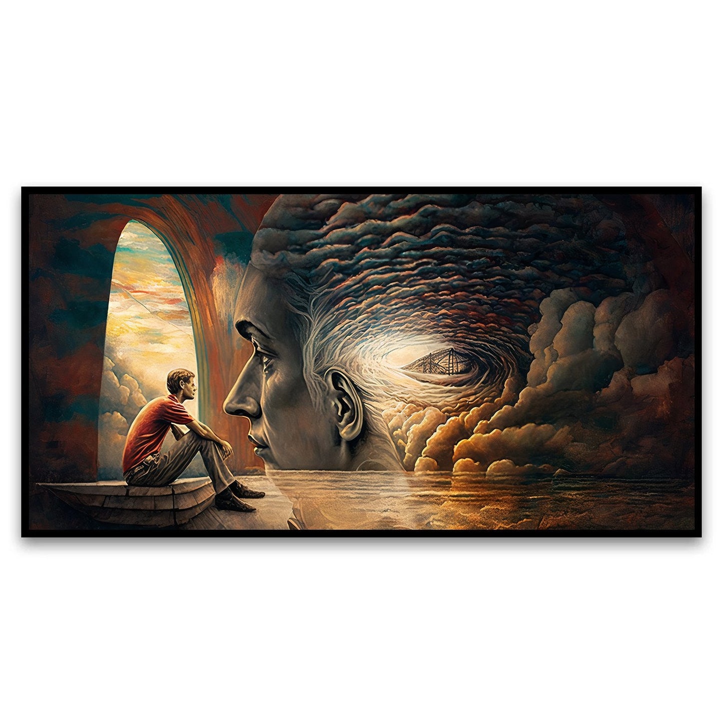 Canvas Myntra | Bridging the Gap Between Emotions and the Sky | A Portrait of a Man’s Struggle with Hypersensitivity | Wall Art