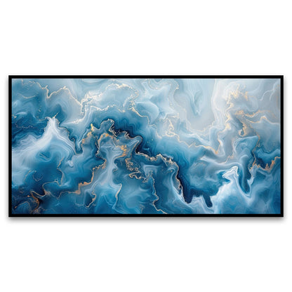 Canvas Myntra blue-white-abstract Canvas Wall Painting for Living Room, Bedroom, Office.