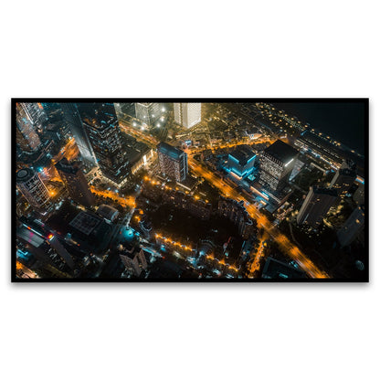 Canvas Myntra Shanghai City Wall Painting | Vibrant Urban Landscape Art for Modern Interiors