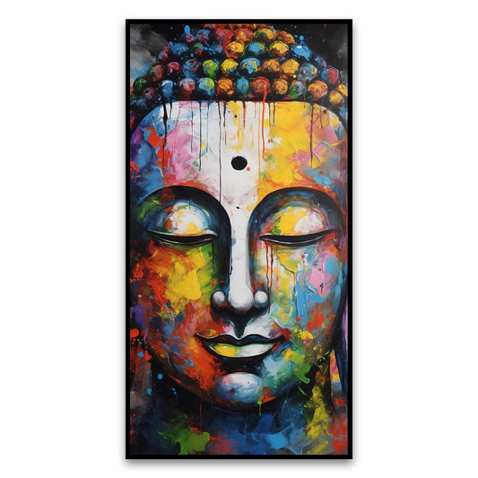 Buddha Bliss | Multicolored Canvas Painting for Peaceful Living