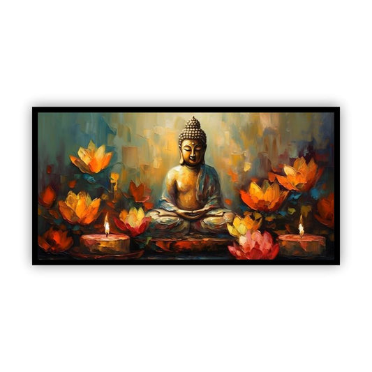 Decorative Gautam Buddha Painting | Tranquil Zen Wall Art for Serene Interiors