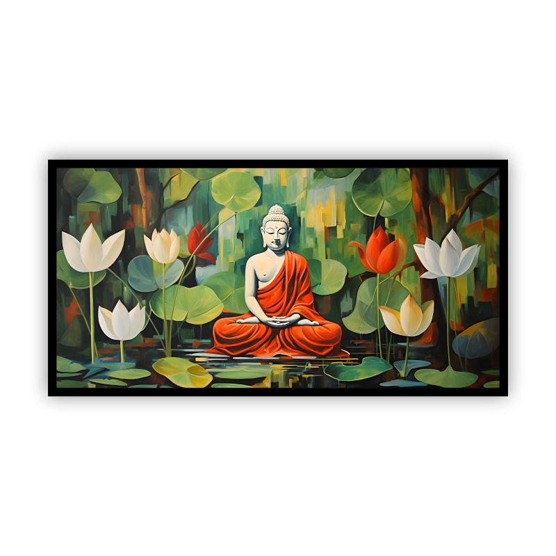 Serenity of Lord Buddha Wall Paintings by Canvas Myntra