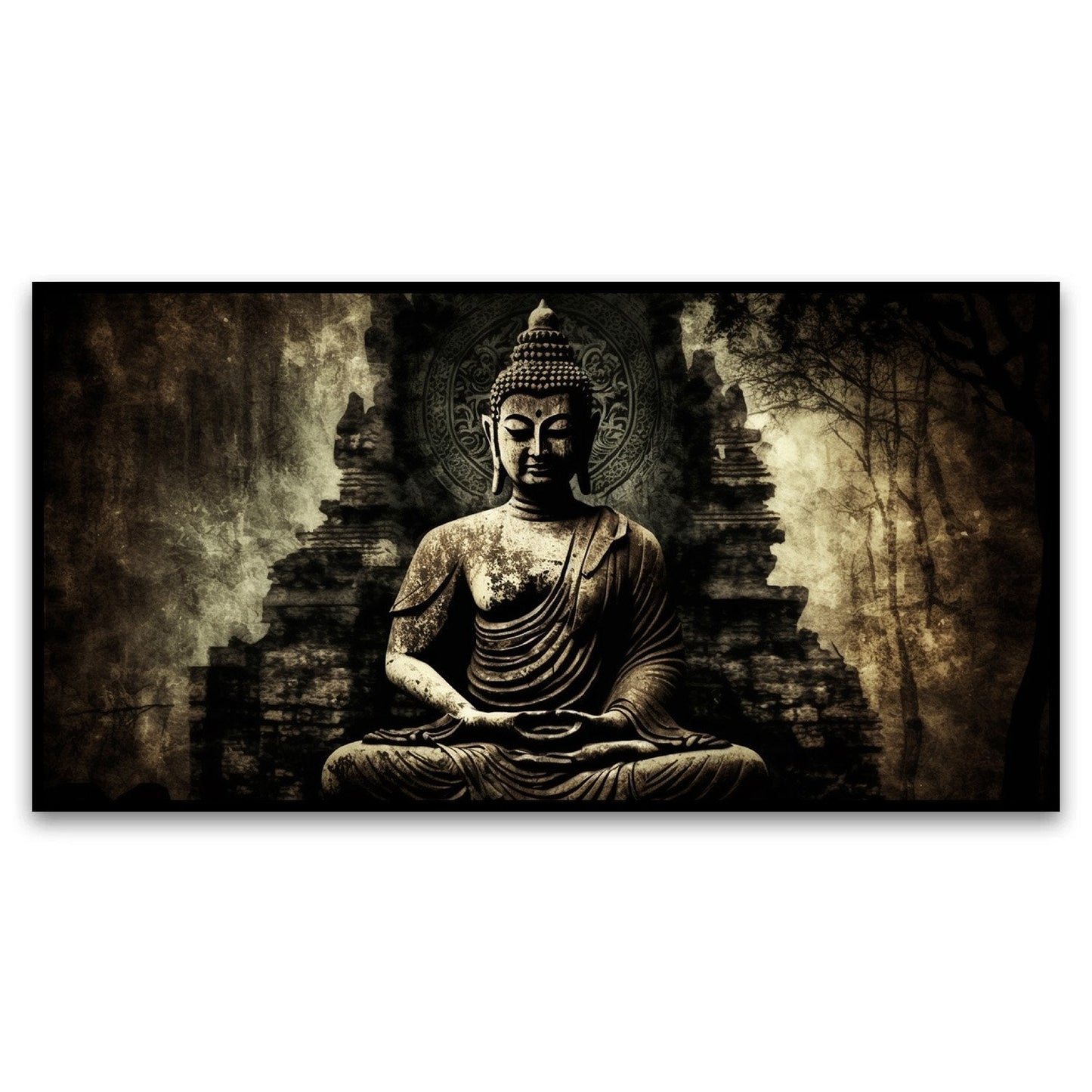 Canvas Myntra buddha-statue Canvas Wall Painting for Living Room, Bedroom, Office.