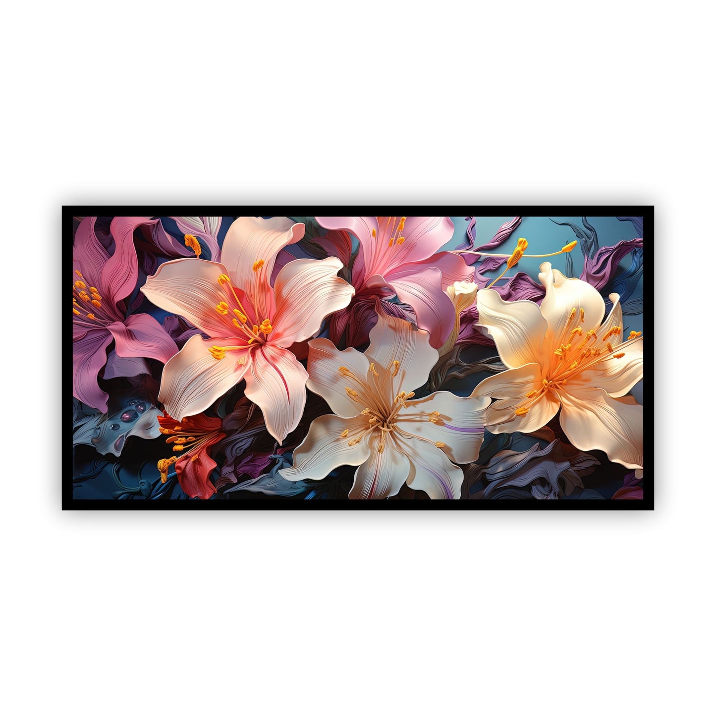 Hand-Painted Flower Wall Painting | Vibrant Floral Art for Home Décor