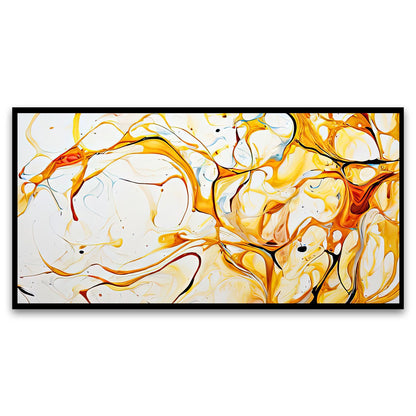 Canvas Myntra abstract-white-gold-luxuryWall Painting for Living Room, Bedroom, Office.