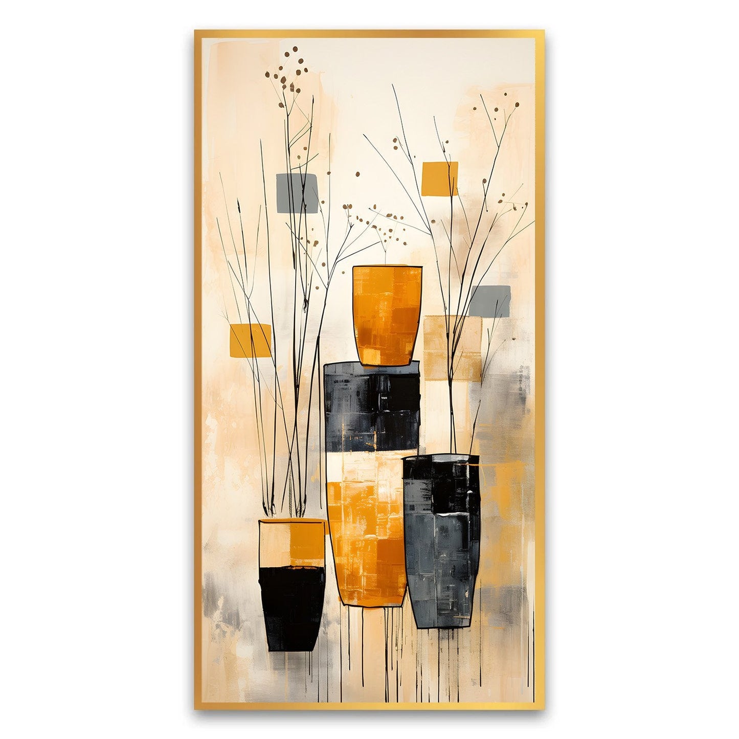 Vibrant Blossoms | Beautiful Flower Vase Canvas Painting for Stylish Interiors