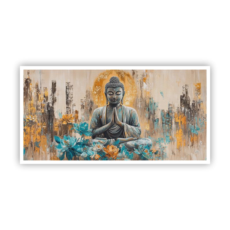 Elegant Gautam Buddha Wall Painting | Peaceful Home Decor Art