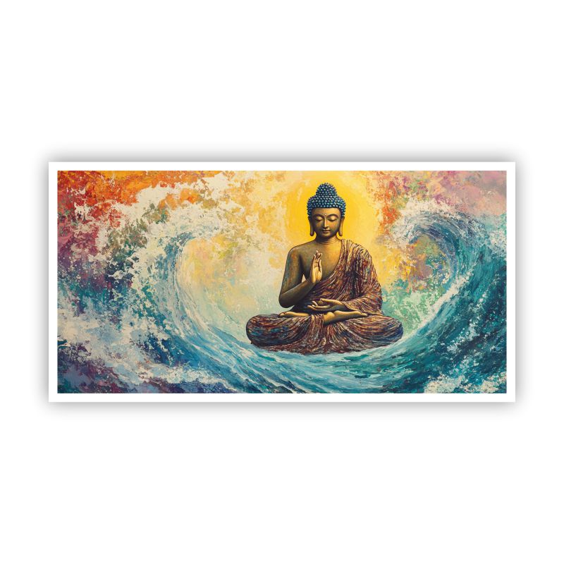 Canvas Myntra Buddha Art | Wave of Calm | Uplift Your Decor with Tranquil Wall Paintings