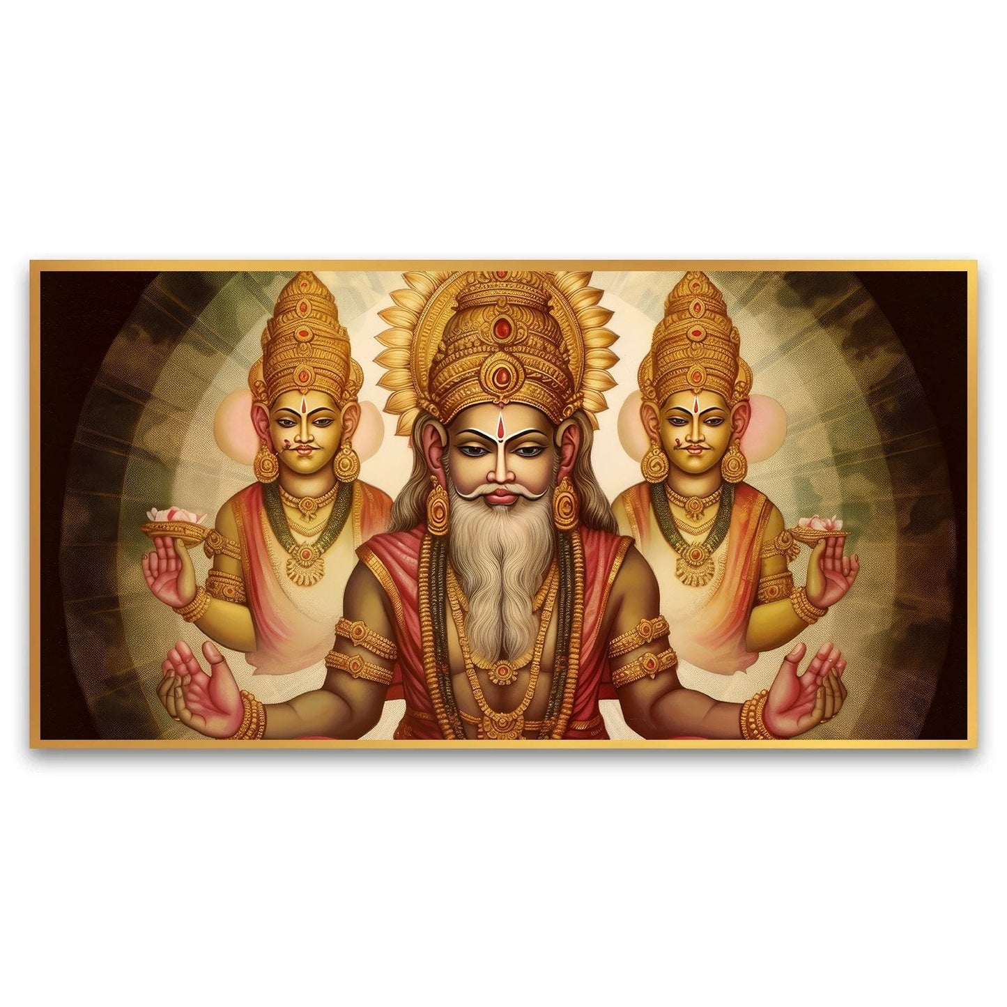 Divine Brahma Wall Painting | Enhance Your Space with Spiritual Art