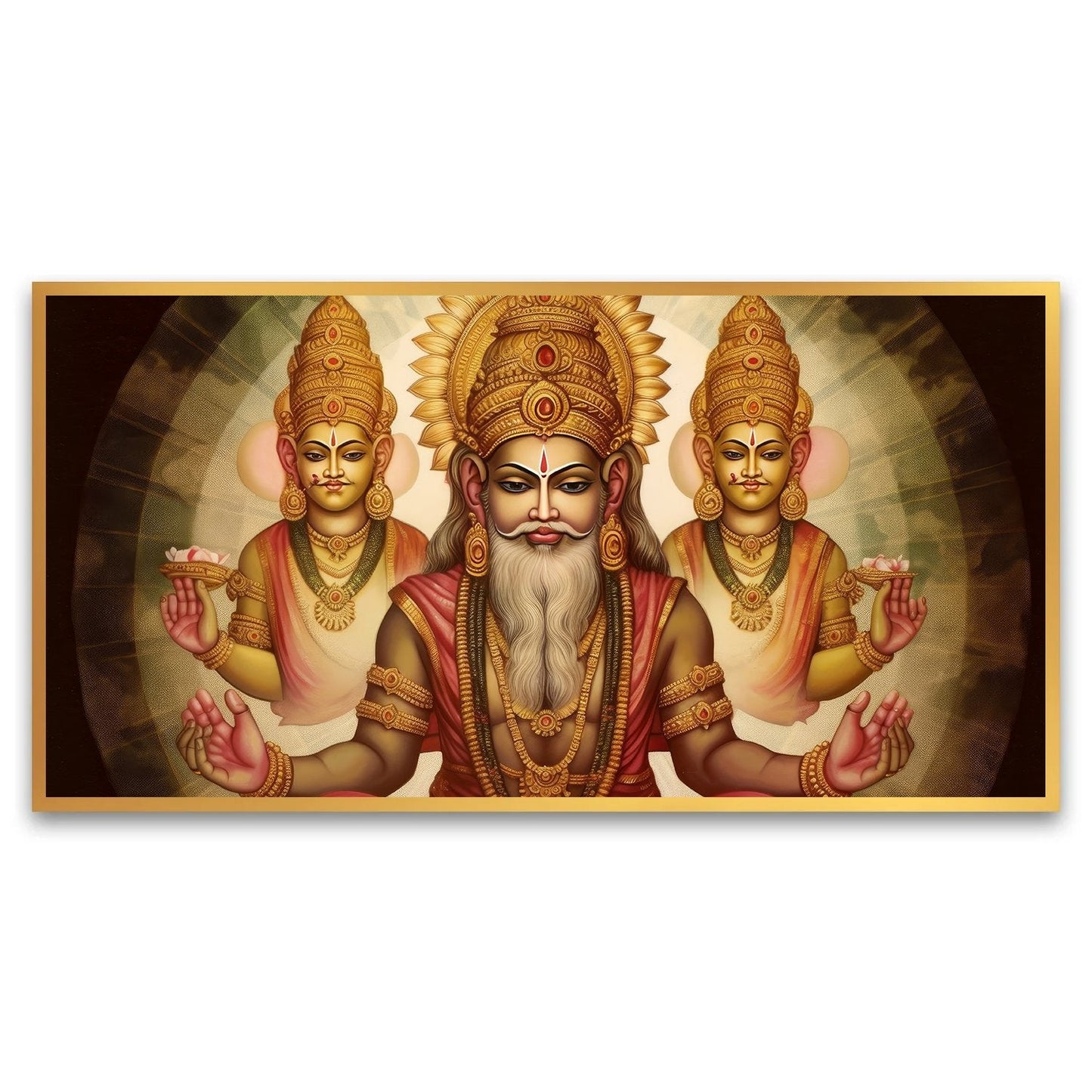 Divine Brahma Wall Painting | Enhance Your Space with Spiritual Art