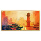 Canvas Myntra | Lighthouse Dreams | Sunset Oil Painting | Fishing Boat Canvas Art