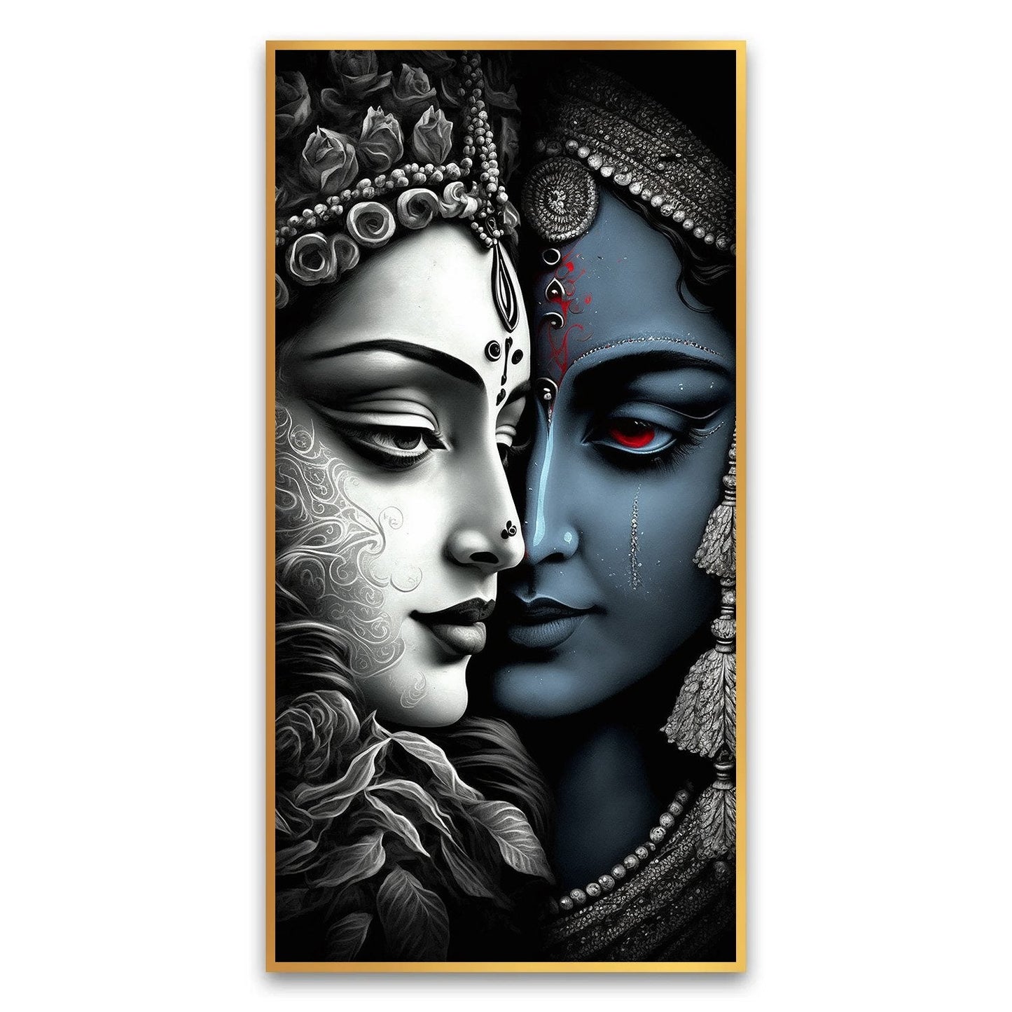 Canvas Myntra Shree Krishna Radha Illustration Canvas Wall Painting | Spiritual Home Decor for Tranquil Spaces