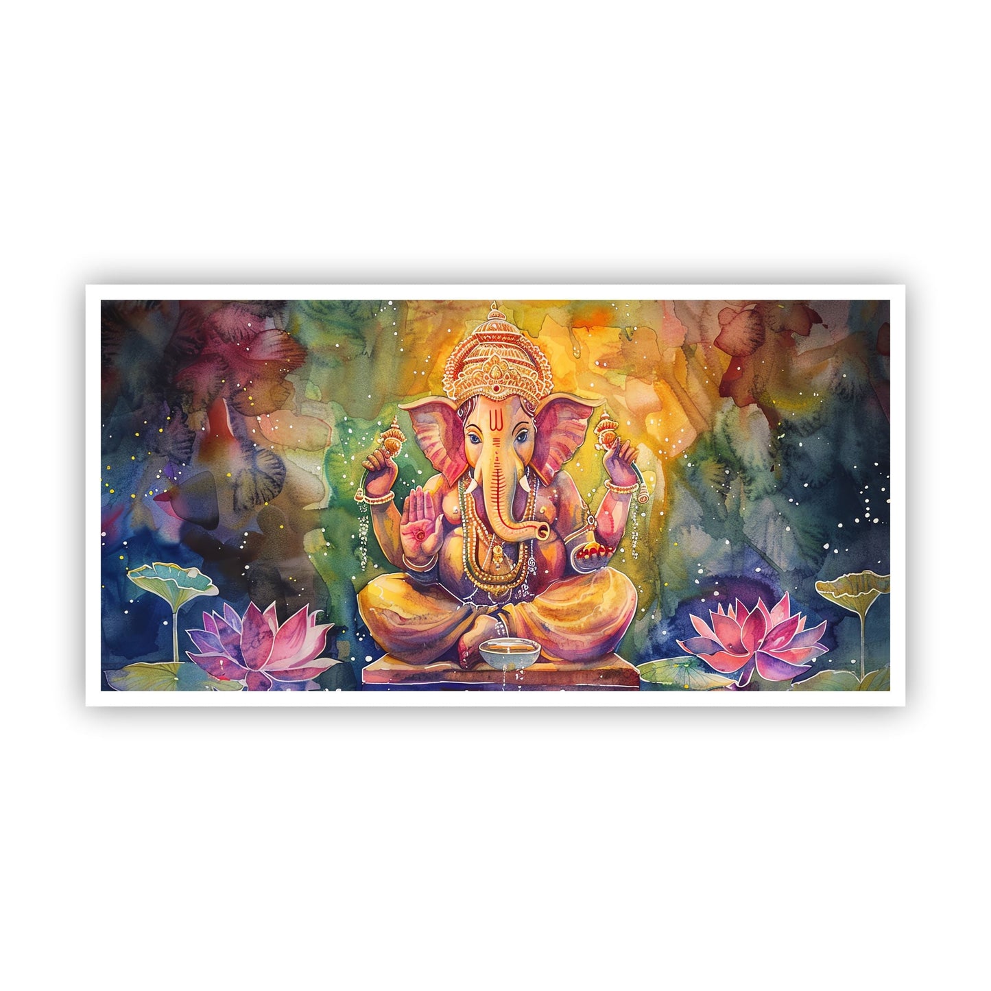 Peaceful Wisdom | Lord Ganesha Zen Painting | Spiritual Wall Art