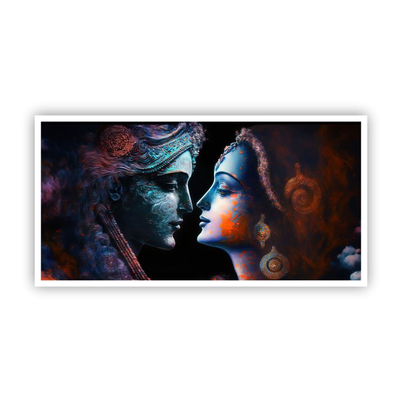 Radha Krishna Spiritual Wall Painting | Perfect Home Decor by Canvas Myntra