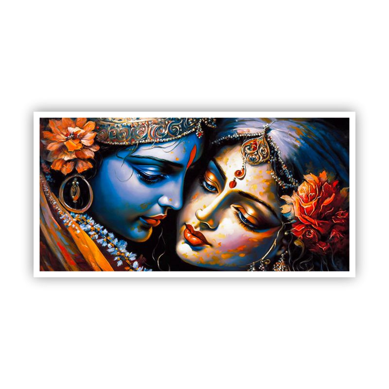 Radha Krishna Wall Art for Home | Spiritual Paintings by Canvas Myntra