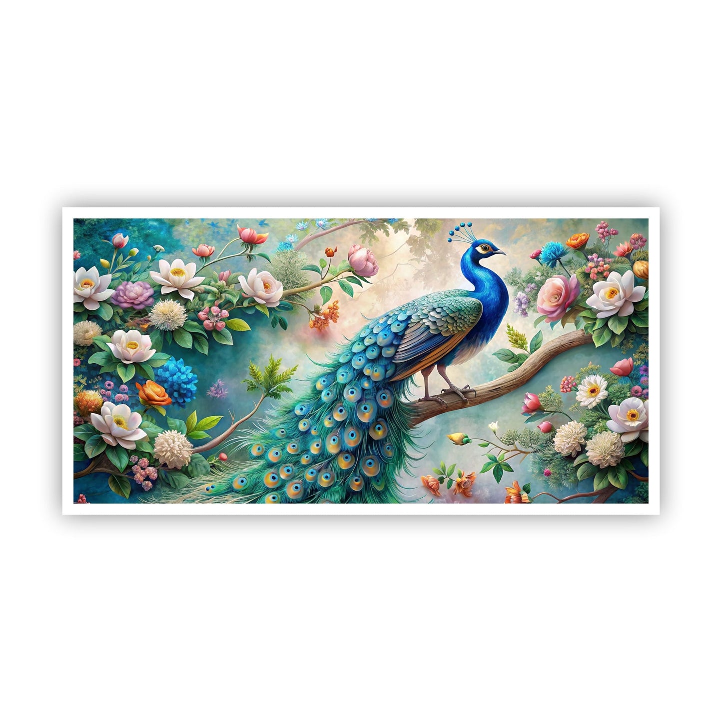 Canvas Myntra Peacock Painting | Enhance Your Space with Zen Serenity