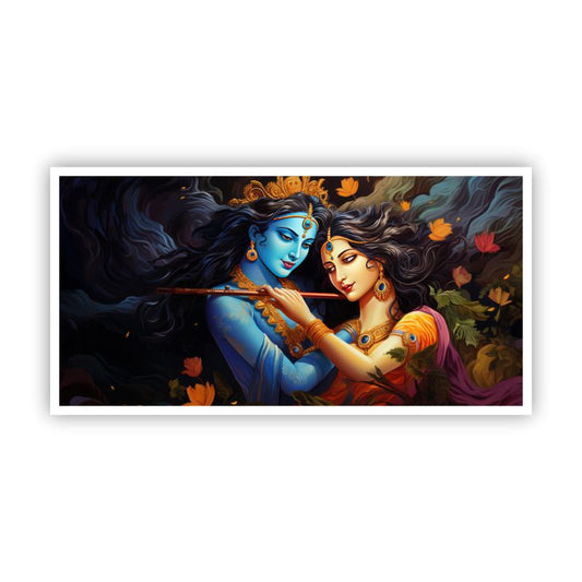 Radha Krishna Tranquil Wall Painting | Elevate Your Interior by Canvas Myntra