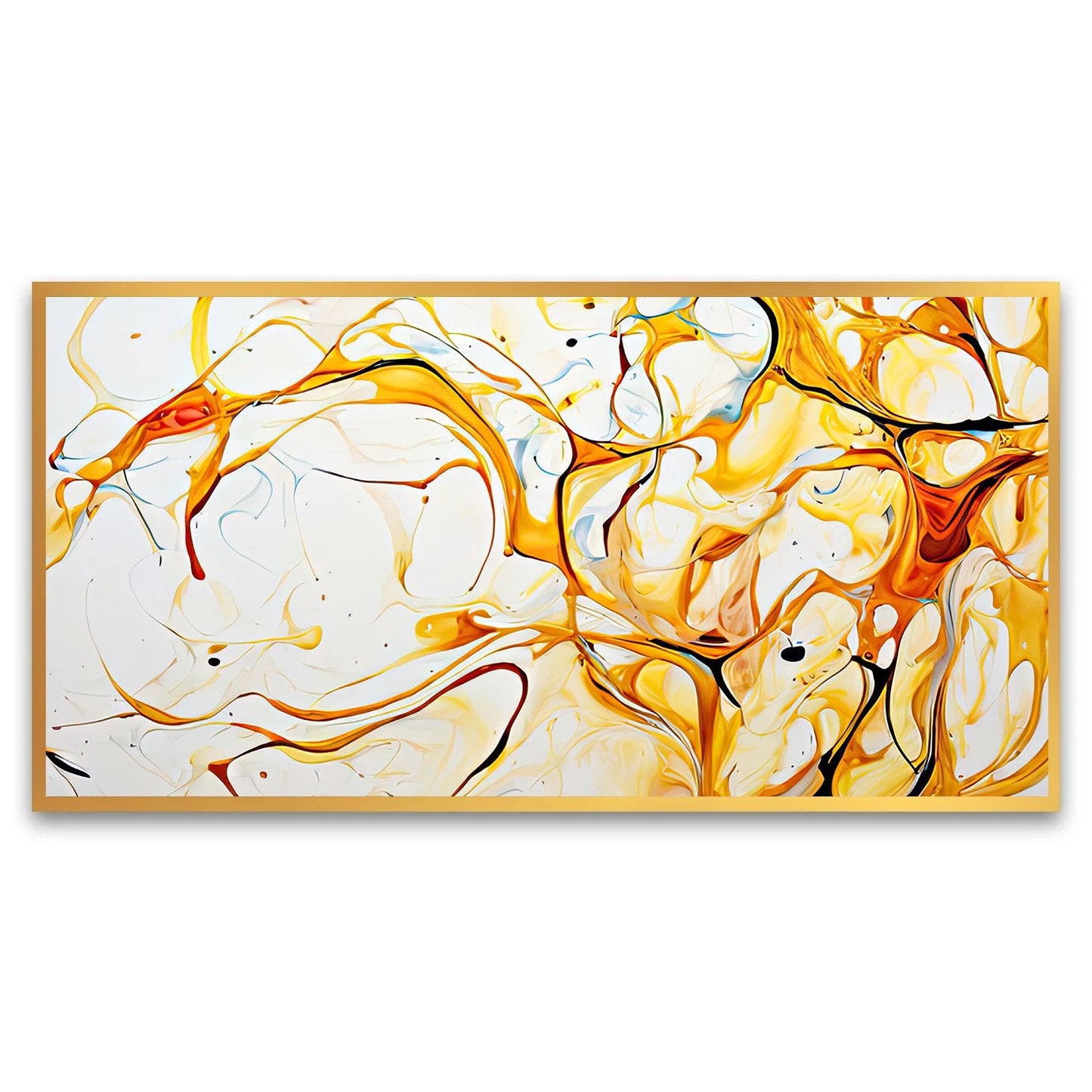 Canvas Myntra abstract-white-gold-luxuryWall Painting for Living Room, Bedroom, Office.