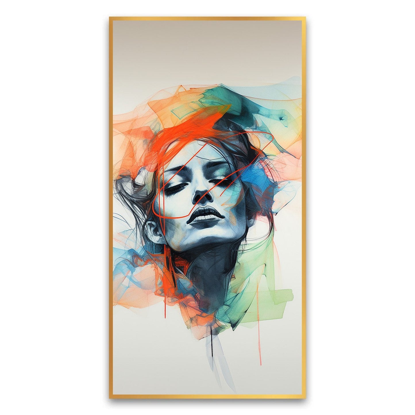 Canvas Myntra abstract-drawing-woman Canvas Wall Painting for Living Room, Bedroom, Office.