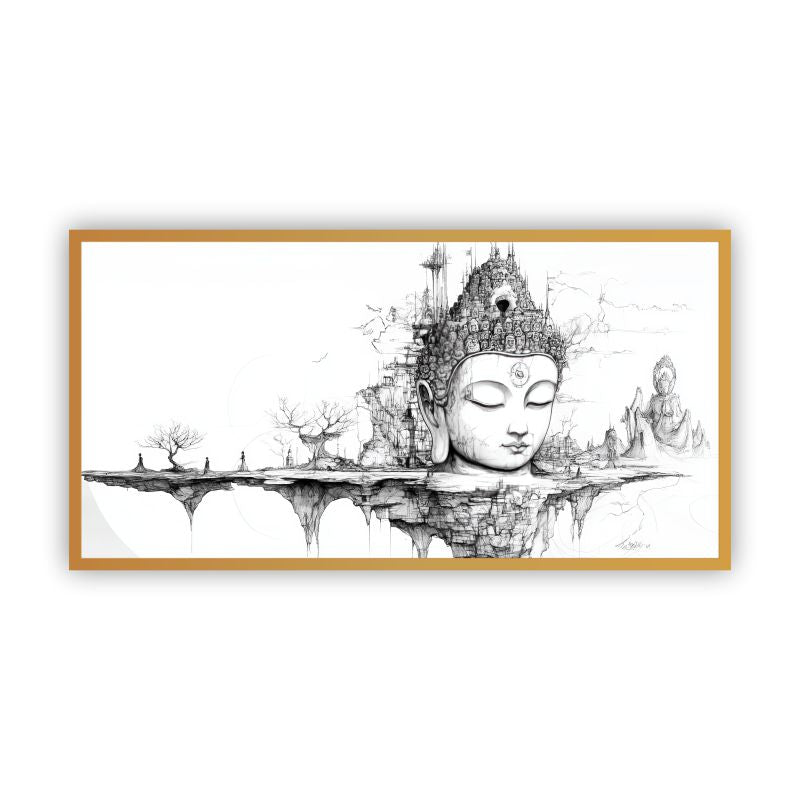 Serenity of Lord Buddha Wall Paintings by Canvas Myntra