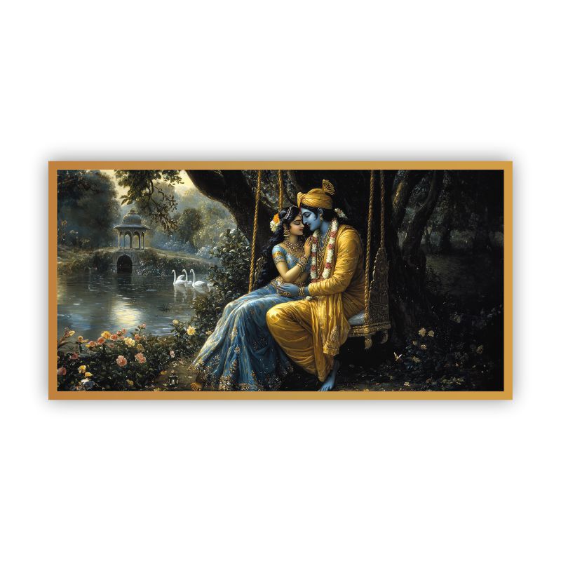 Divine Radha Krishna Painting | Peaceful Wall Art for Spiritual Vibes