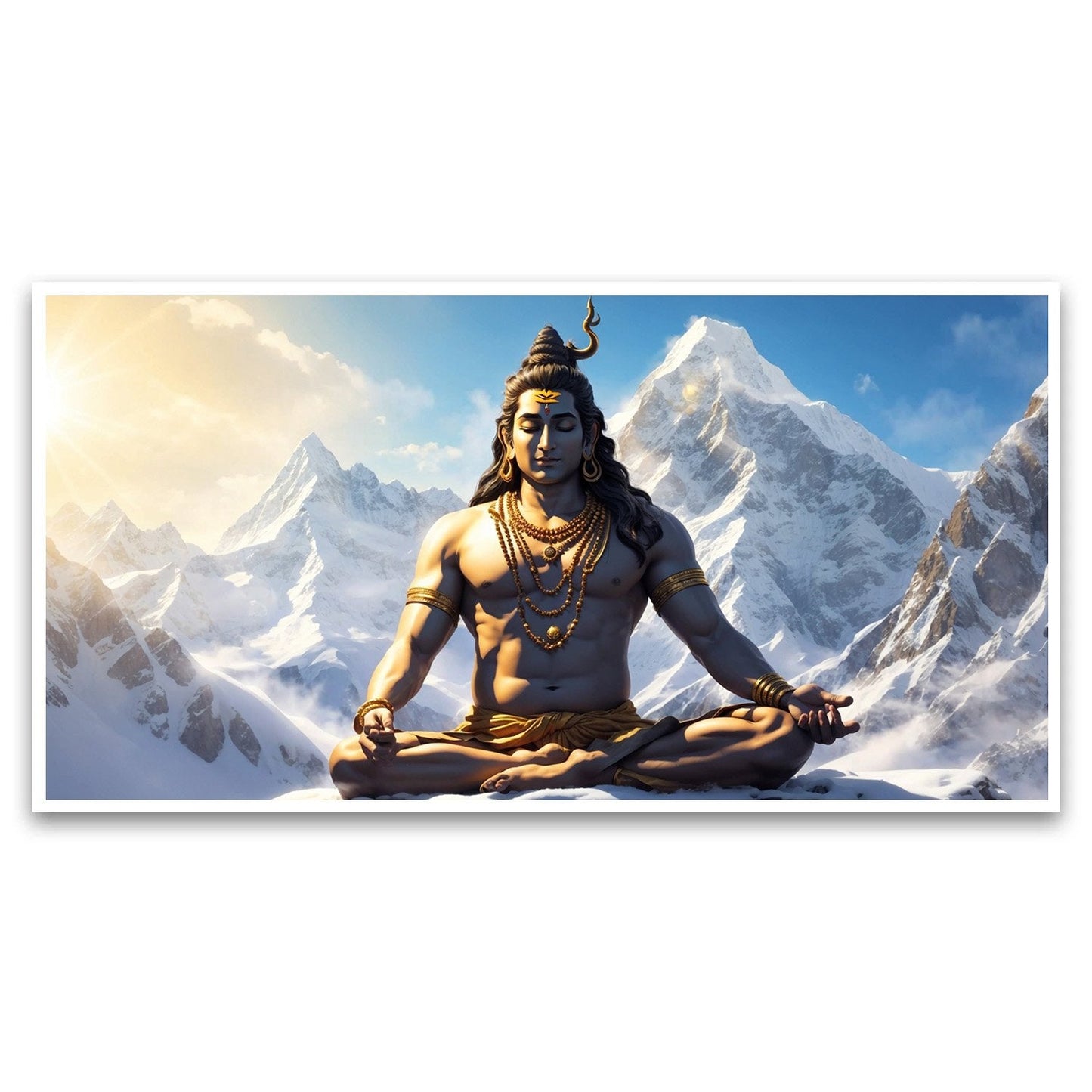 God Shiva Meditating in the Himalayas | A Beautiful Canvas Wall Art for Living Spaces