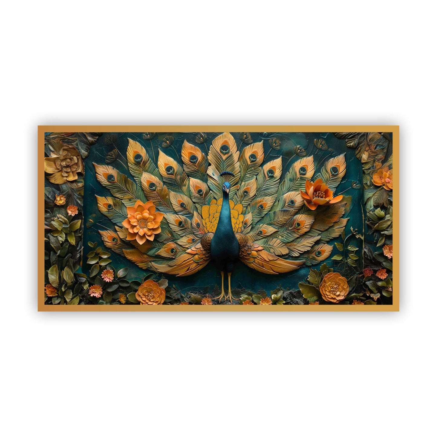 Peacock Wall Art | Premium Spiritual Paintings by Canvas Myntra