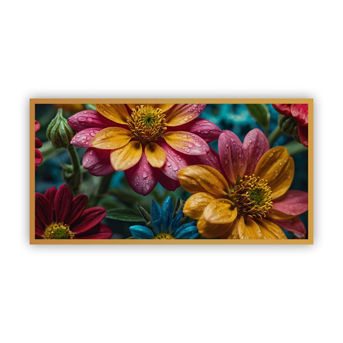 Elegant Floral Flower Wall Art | Vibrant Bloom Design for Bedroom Decor