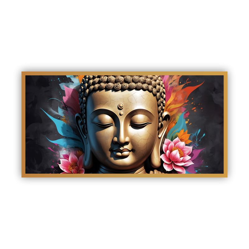 Elegant Gautam Buddha Tranquil Wall Painting | Serene Zen Art for Home Décor