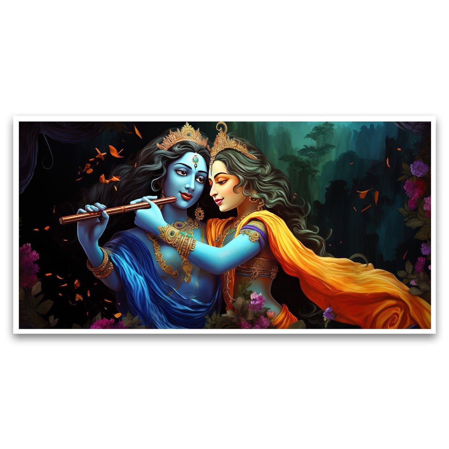 Canvas Myntra illustration | Radha Krishna Art | Canvas Wall Painting for Living Room, Bedroom, and Office.