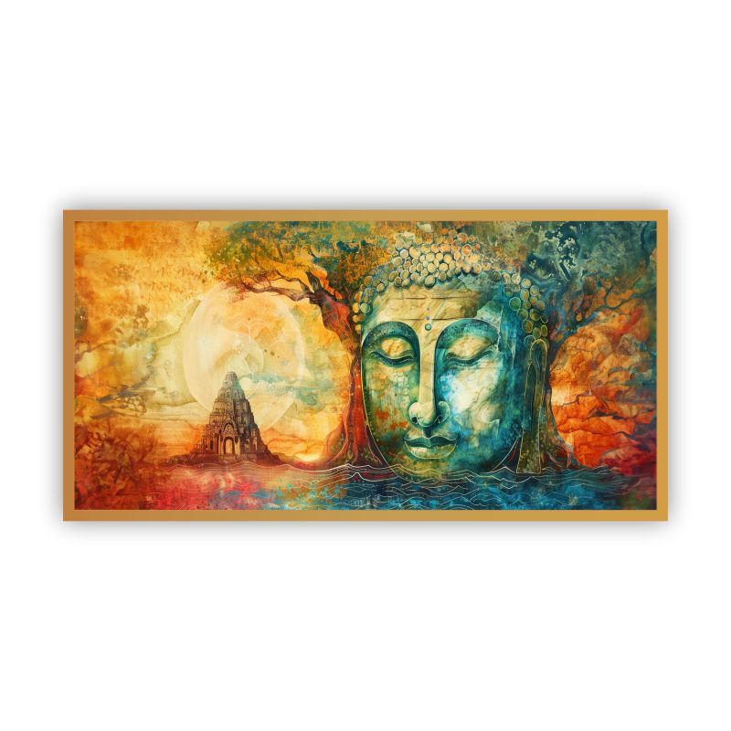 Serenity of Lord Buddha Wall Paintings by Canvas Myntra