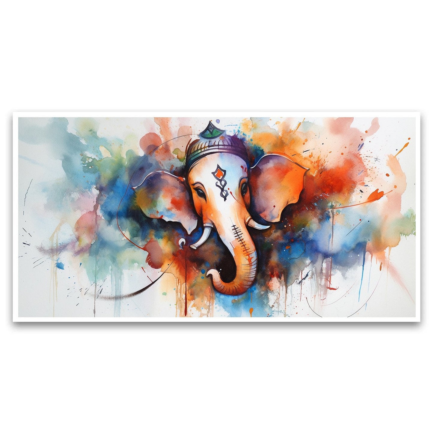 A Holistic Canvas Painting That Brings Joy and Harmony to Your Living Space | Colors of Ganpati | Canvas Wall Art to Brighten Your Living Room, Bedroom, or Office