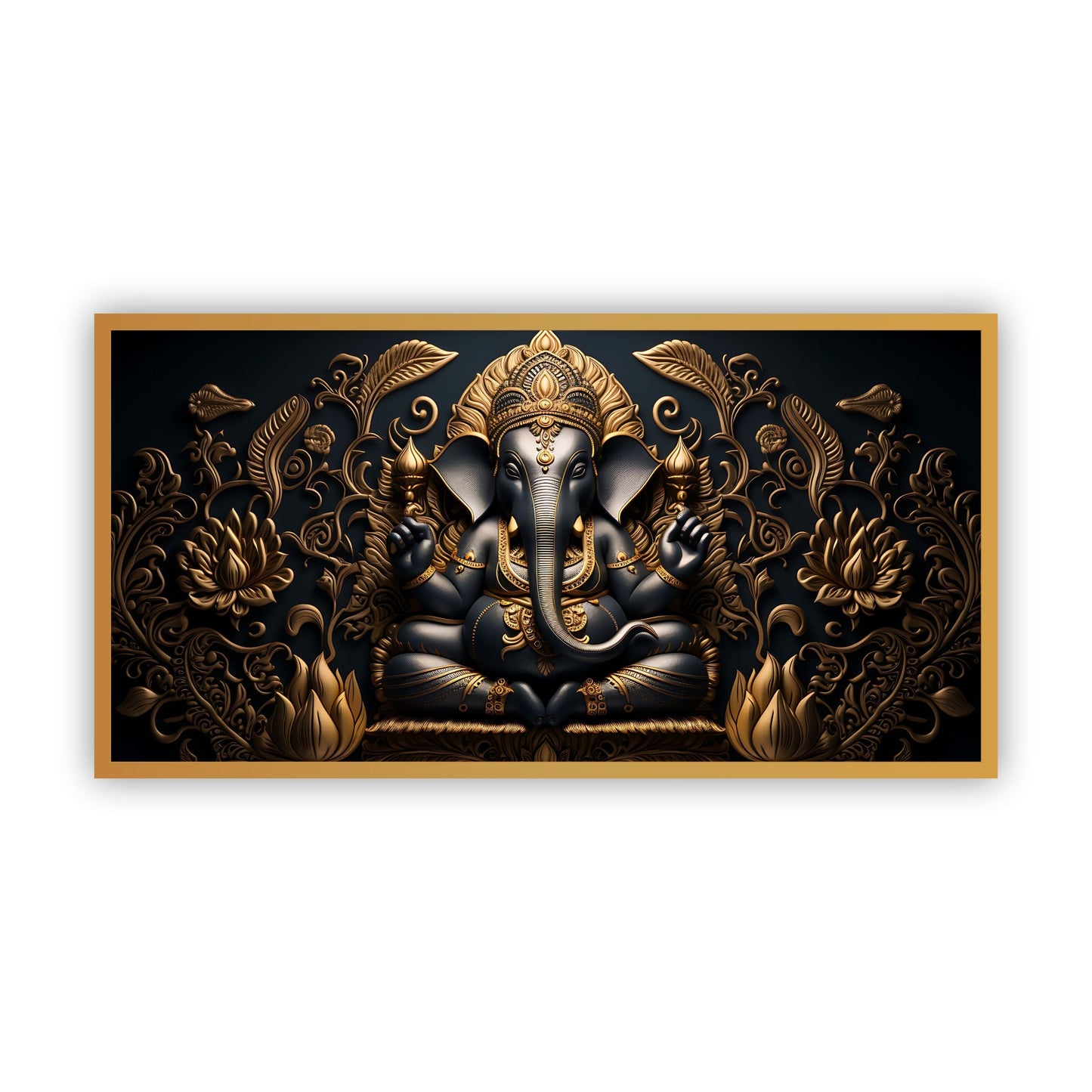 Decorative Lord Ganesha Painting | Zen Wall Art by Canvas Myntra