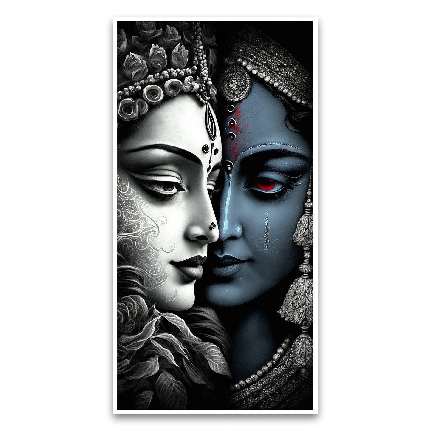 Canvas Myntra Shree Krishna Radha Illustration Canvas Wall Painting | Spiritual Home Decor for Tranquil Spaces