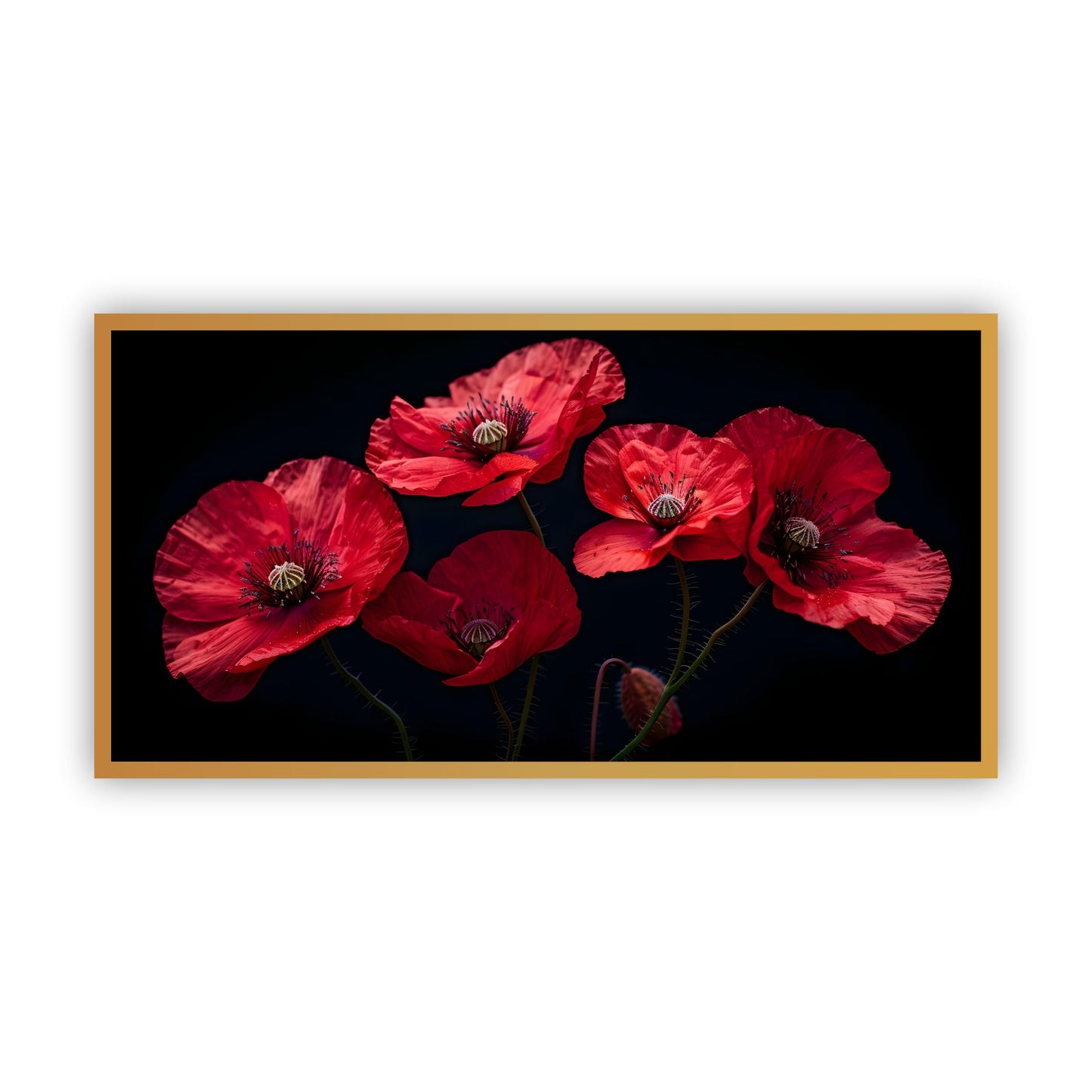 Vibrant Red Botanical Flower Wall Art Painting | Nature Lover’s Choice