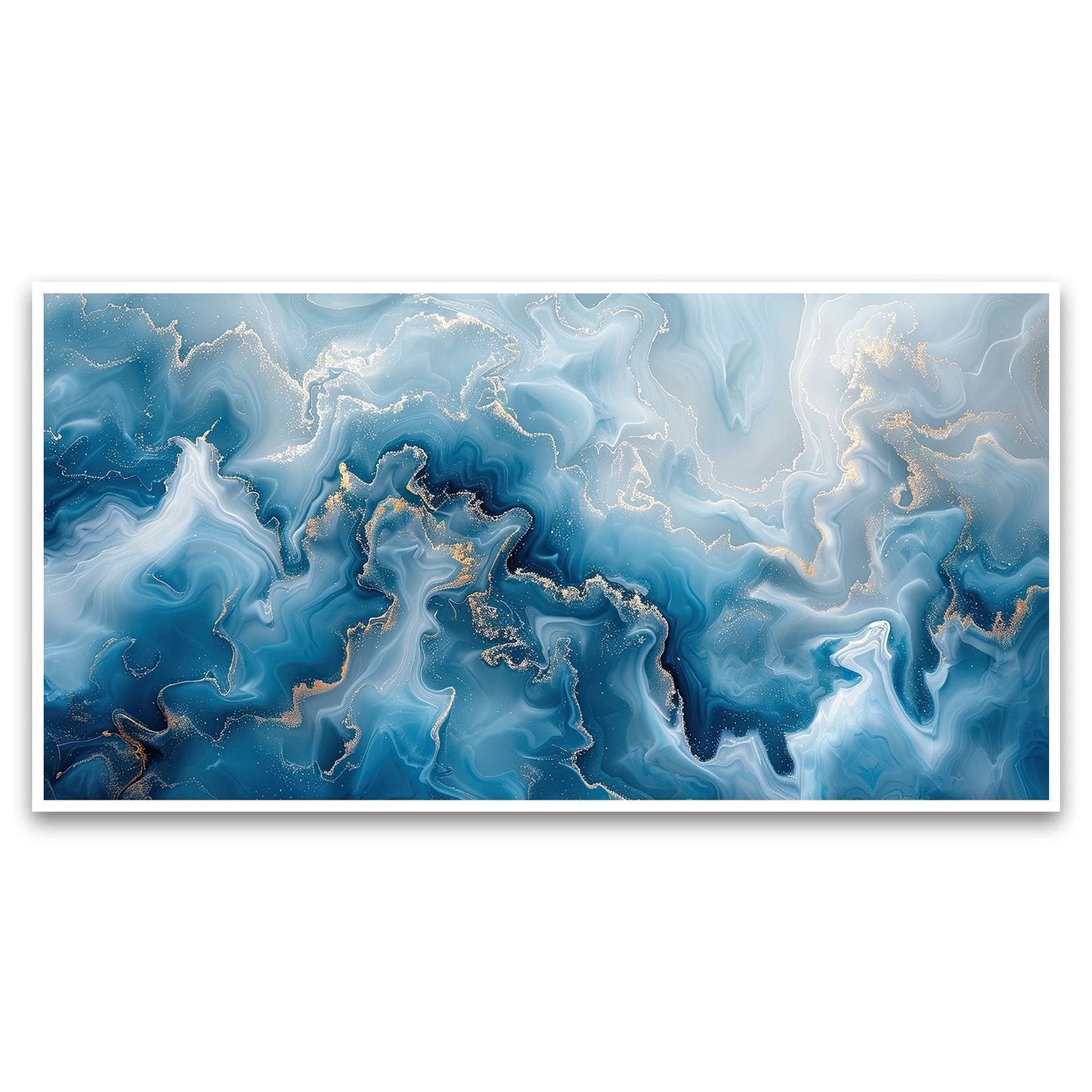 Canvas Myntra blue-white-abstract Canvas Wall Painting for Living Room, Bedroom, Office.