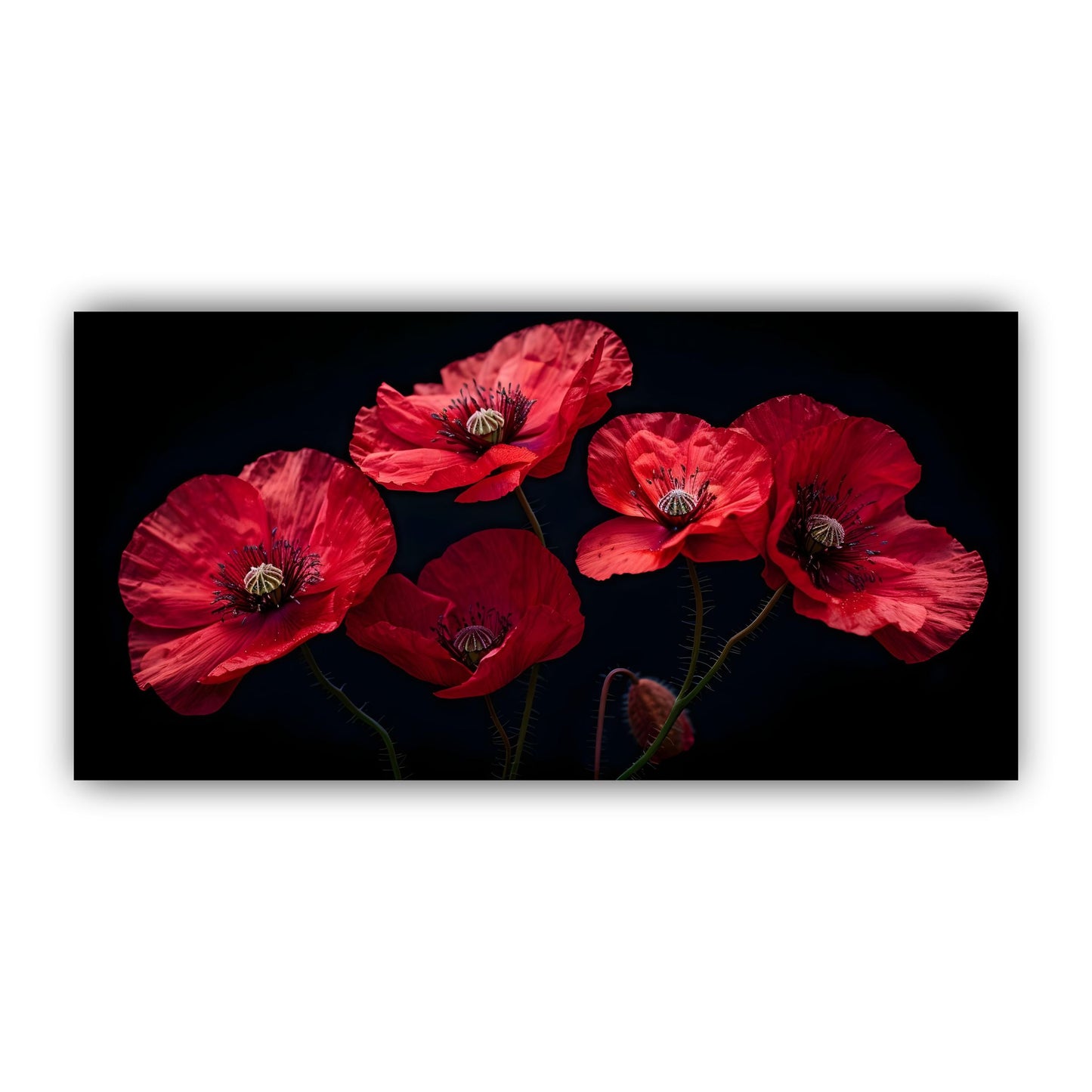 Vibrant Red Botanical Flower Wall Art Painting | Nature Lover’s Choice