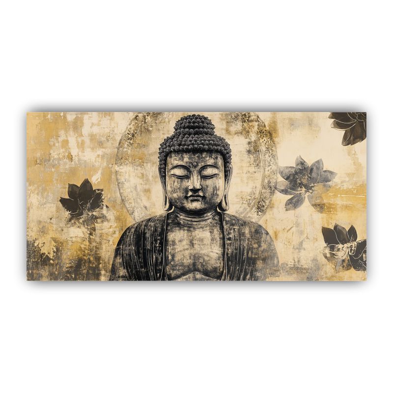 Serenity of Lord Buddha Wall Paintings by Canvas Myntra