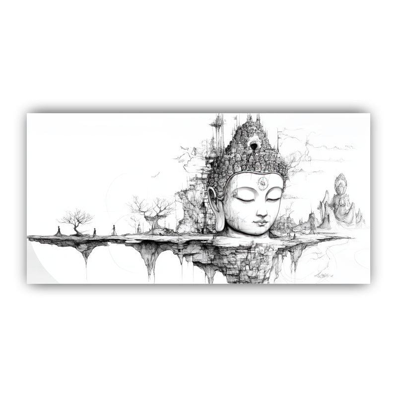 Serenity of Lord Buddha Wall Paintings by Canvas Myntra