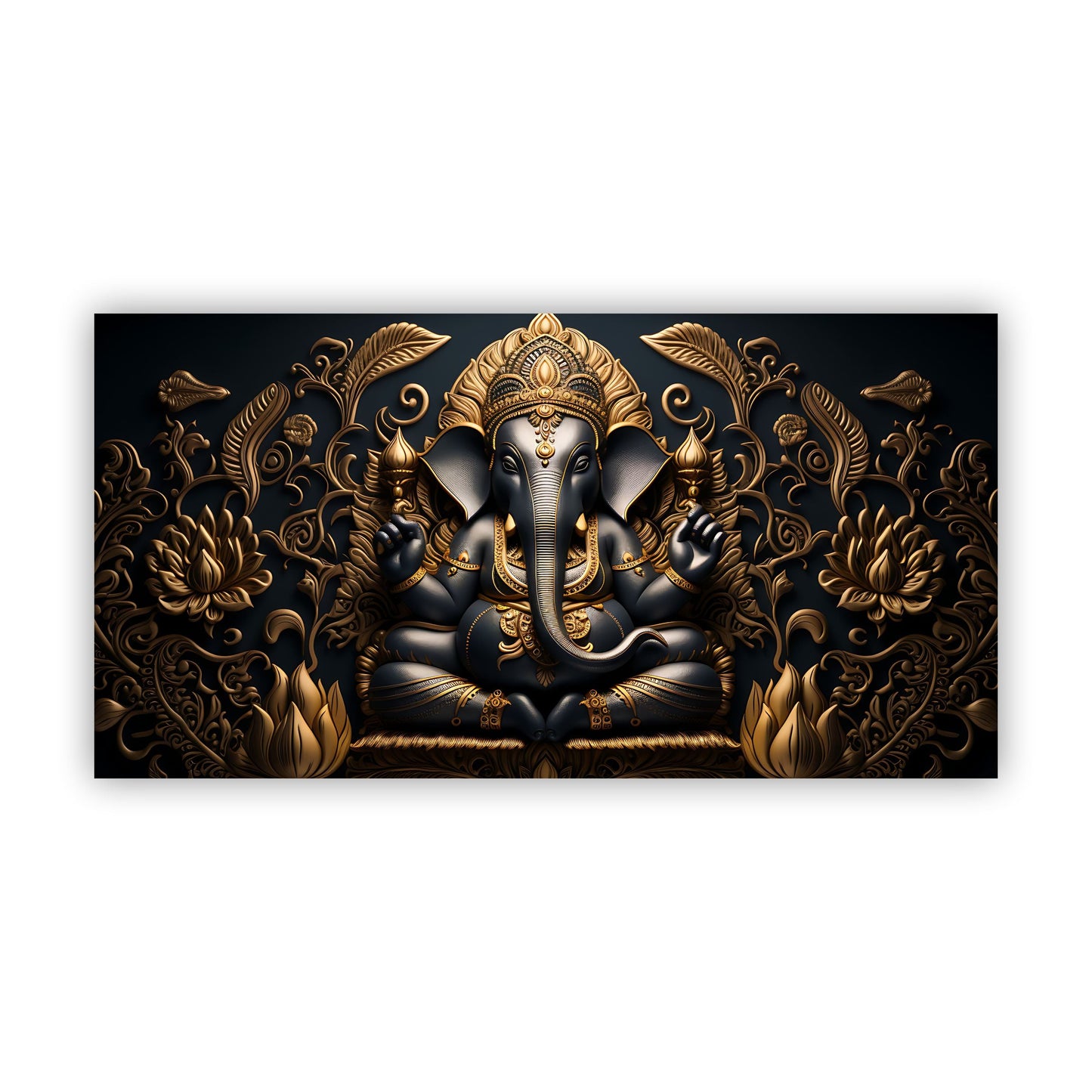 Decorative Lord Ganesha Painting | Zen Wall Art by Canvas Myntra