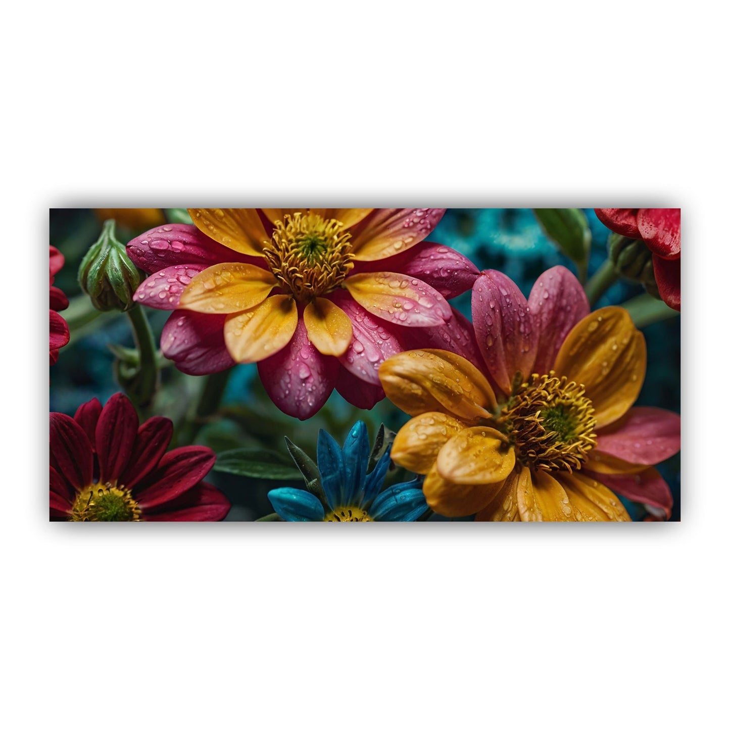 Elegant Floral Flower Wall Art | Vibrant Bloom Design for Bedroom Decor