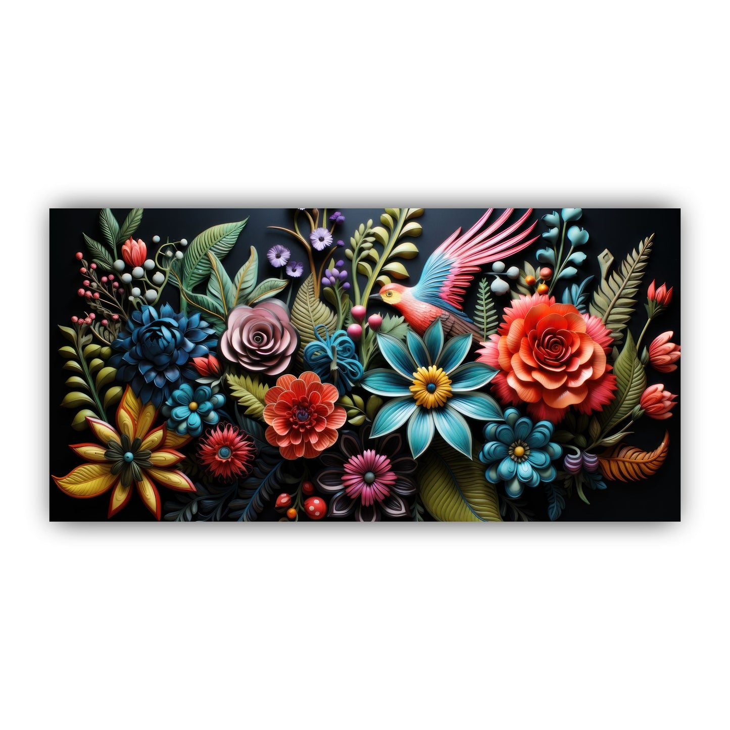 Handcrafted Flower Wall Painting | Artistic Home Accent