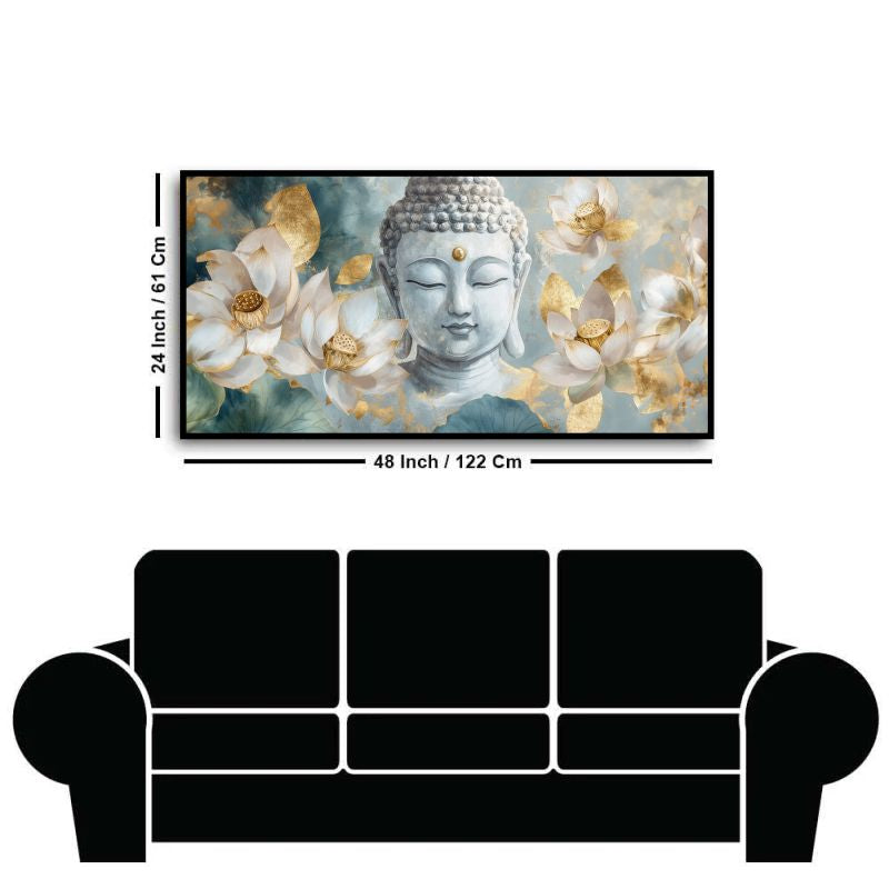 Serenity of Lord Buddha Wall Paintings by Canvas Myntra