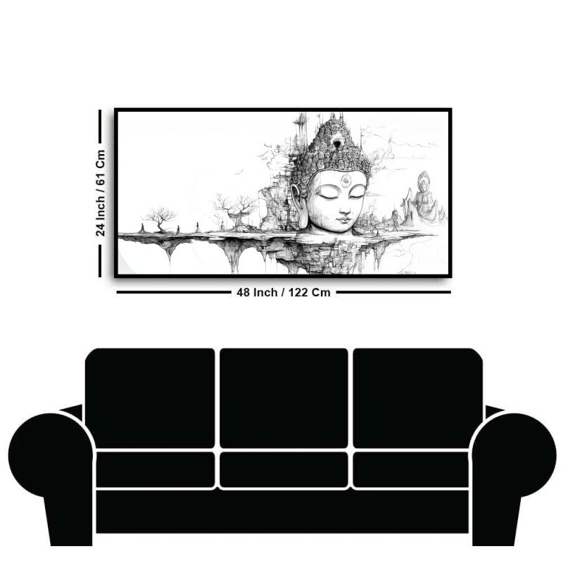 Serenity of Lord Buddha Wall Paintings by Canvas Myntra