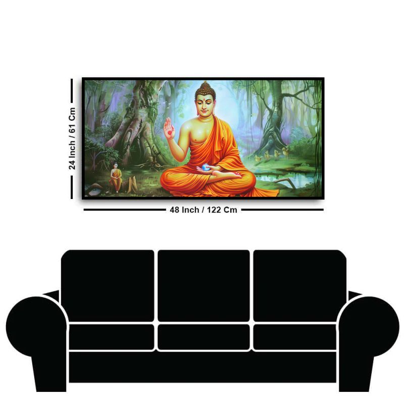 Serenity of Lord Buddha Wall Paintings by Canvas Myntra